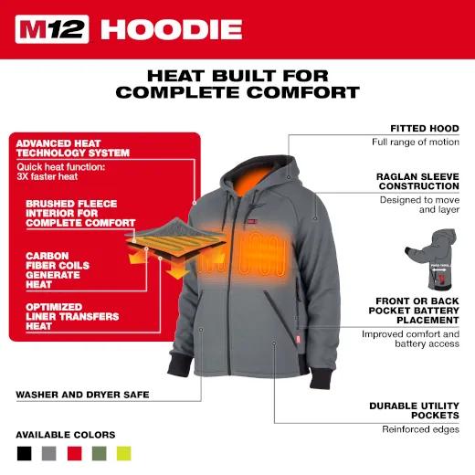 306B-21M MILWAUKE HEATED HOODIE KIT BLACK M