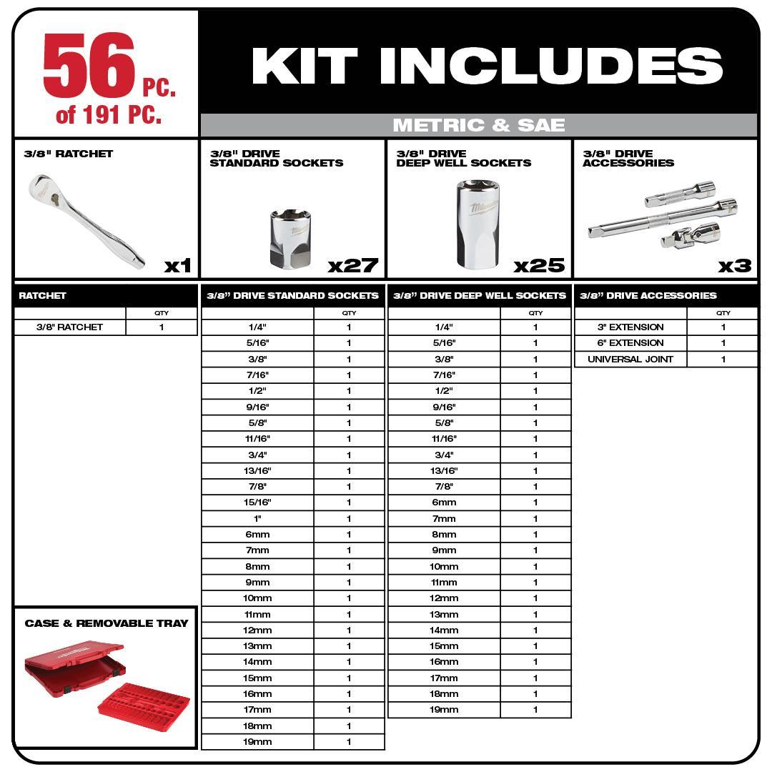 48-22-9489 MILWAUKE MECHANICS TOOL SET