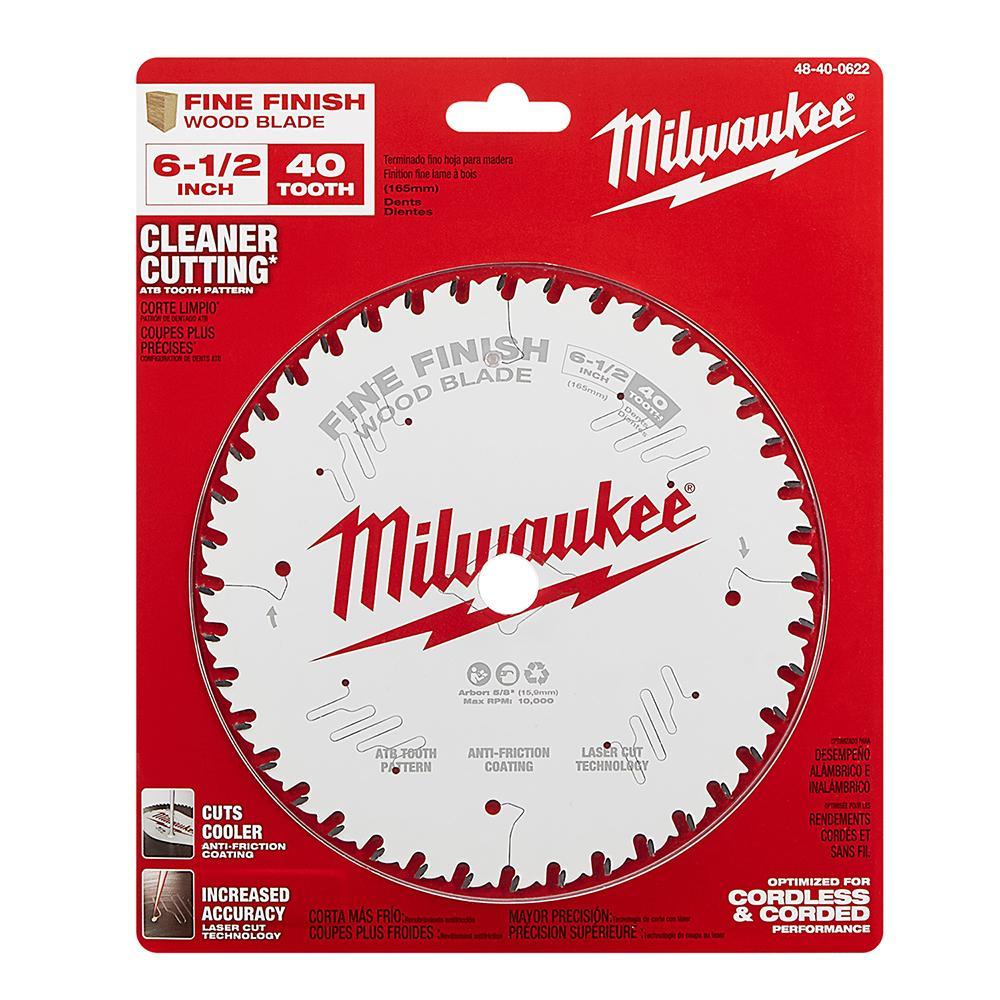 48-40-0622 MILWAUKE (5) 6-1/2" 40T FINE FINISH BL