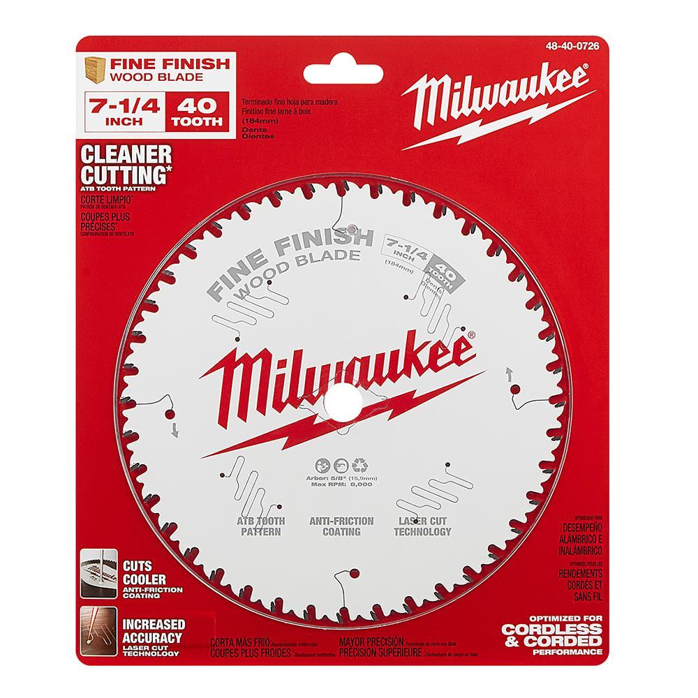 48-40-0726 MILWAUKE (3) 7-1/4" 40T FINE FINISH BL