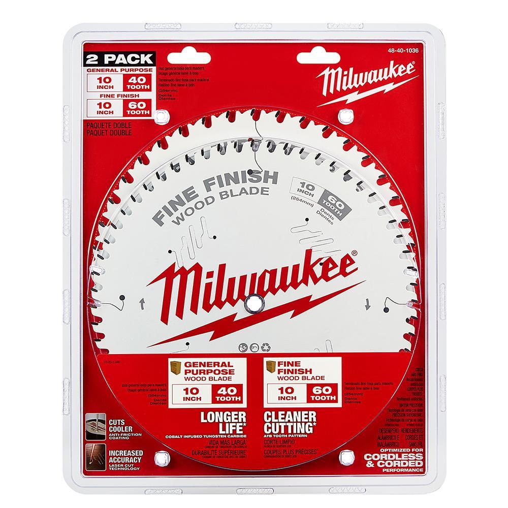 MILWAUKEE 48-40-1036 10" 40T + 60T TWO PACK 48-40-1036