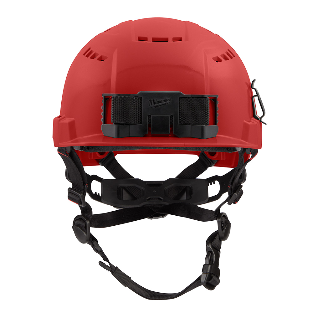 48-73-1328 MILWAUKE RED FRNT BRM VNTD HELMET TYP 2 CL C