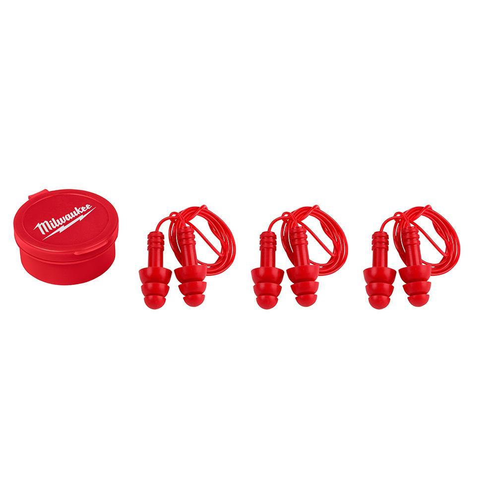 48-73-3151 MILWAUKE 3PK REUSABLE CORDED EARPLUGS