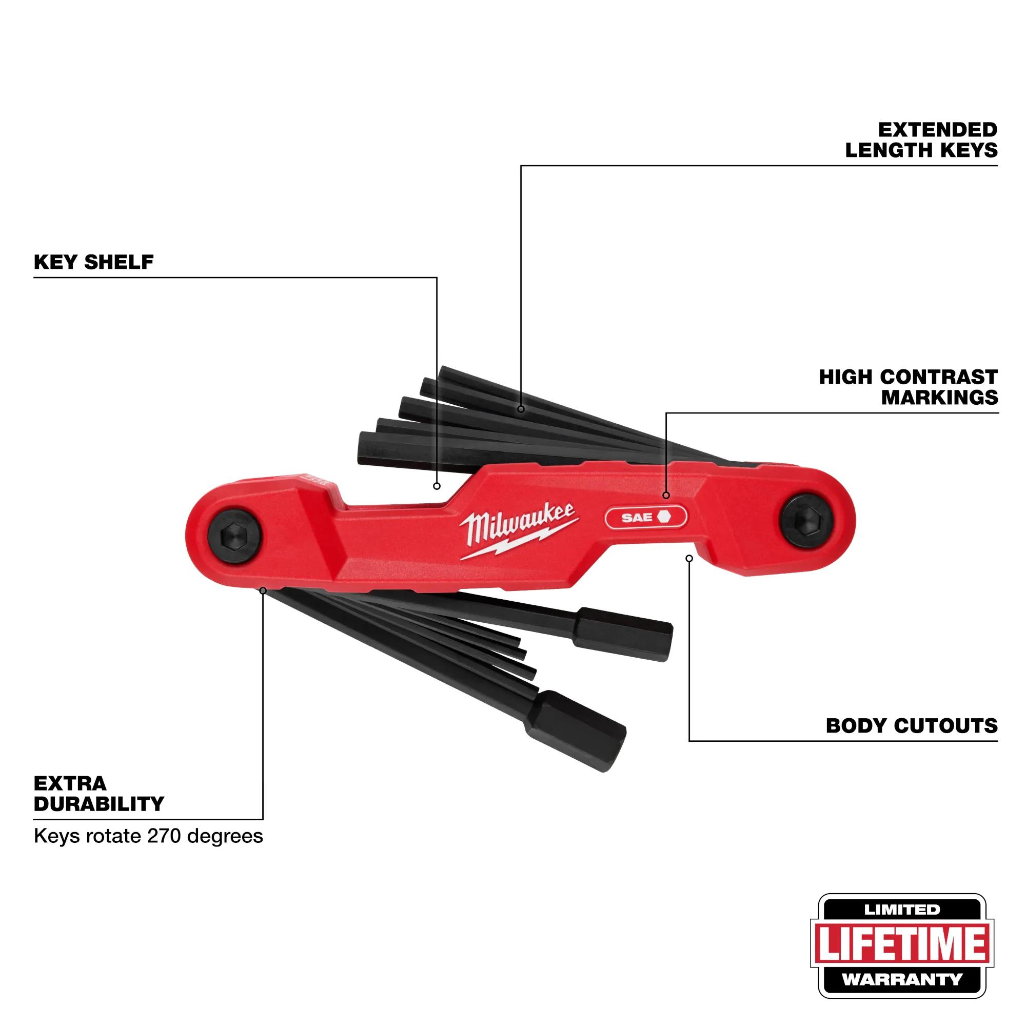 48-22-2180 MILWAUKE ELECTRICIAN'S FOLDING HEX KEY SET