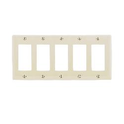 NP265LA HUBBELL WALLPLATE, 5-G, 5) RECT, LA
