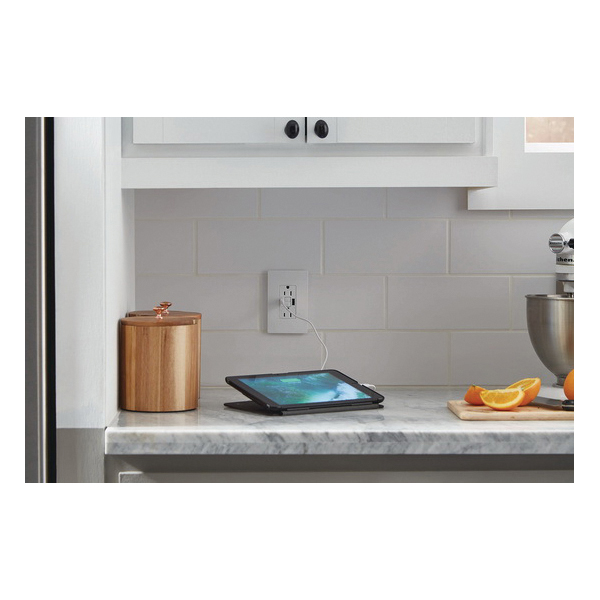 1597TRUSBAAGRY P&S SELF-TEST GFCI REC TR 15A W/ USB AA GRY