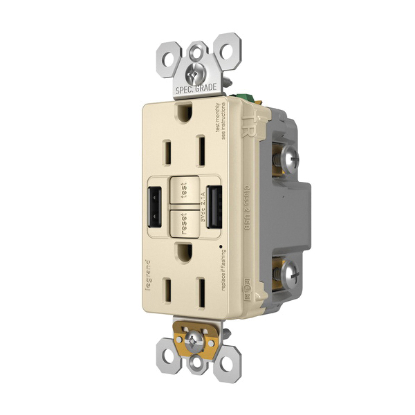 1597TRUSBAALA P&S SELF-TEST GFCI RECEP TR 15A W/ USB AA LA