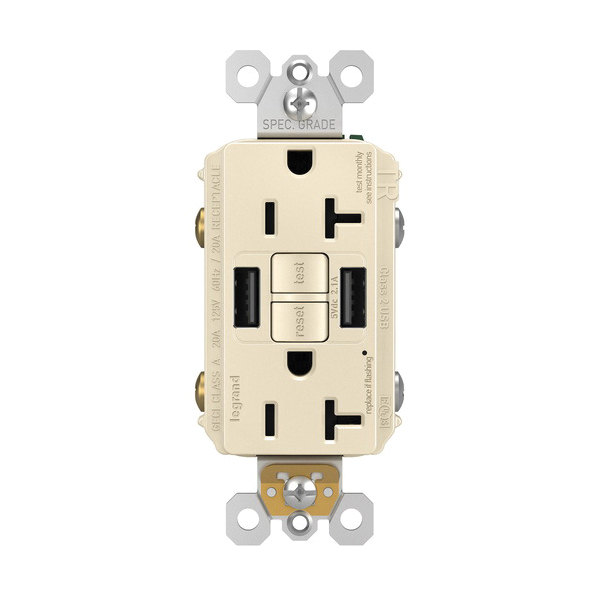 2097TRUSBAALA P&S SELF-TEST GFCI RECEP TR 20A W/ USB AA LA