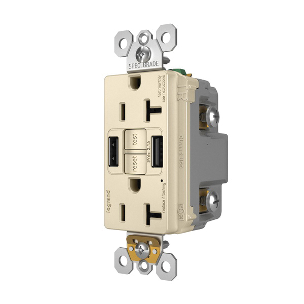 2097TRUSBAALA P&S SELF-TEST GFCI RECEP TR 20A W/ USB AA LA