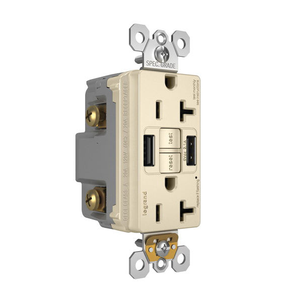 2097TRUSBAALA P&S SELF-TEST GFCI RECEP TR 20A W/ USB AA LA