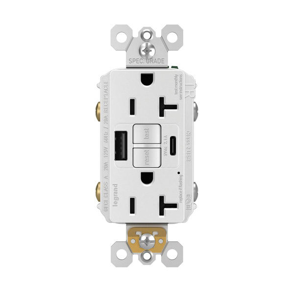 2097TRUSBACW P&S SELF-TEST GFCI RECEP TR 20A W/ USB AC W