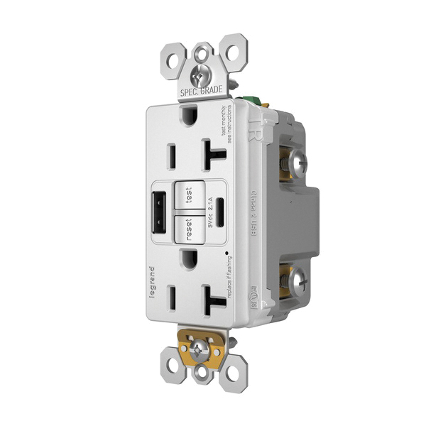 2097TRUSBACW P&S SELF-TEST GFCI RECEP TR 20A W/ USB AC W