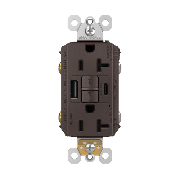2097TRUSBAC P&S SELF-TEST GFCI RECEP TR 20A W/ USB AC BN