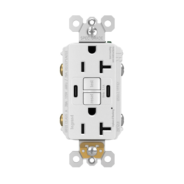 2097TRUSBCCW P&S SELF-TEST GFCI RECEP TR 20A W/ USB CC W