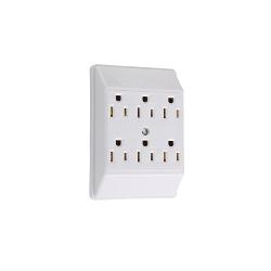 226-PAW P&S 2 TO 6 PLUG IN ADAPTER, WHITE