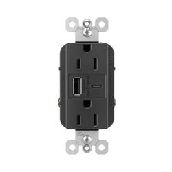 R26USBAC6BK P&S RAD A/C FAST CHARGE USB + DUP 15A BK