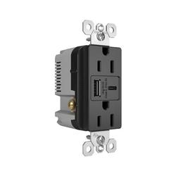 R26USBAC6BK P&S RAD A/C FAST CHARGE USB + DUP 15A BK
