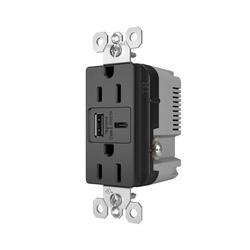 R26USBAC6BK P&S RAD A/C FAST CHARGE USB + DUP 15A BK