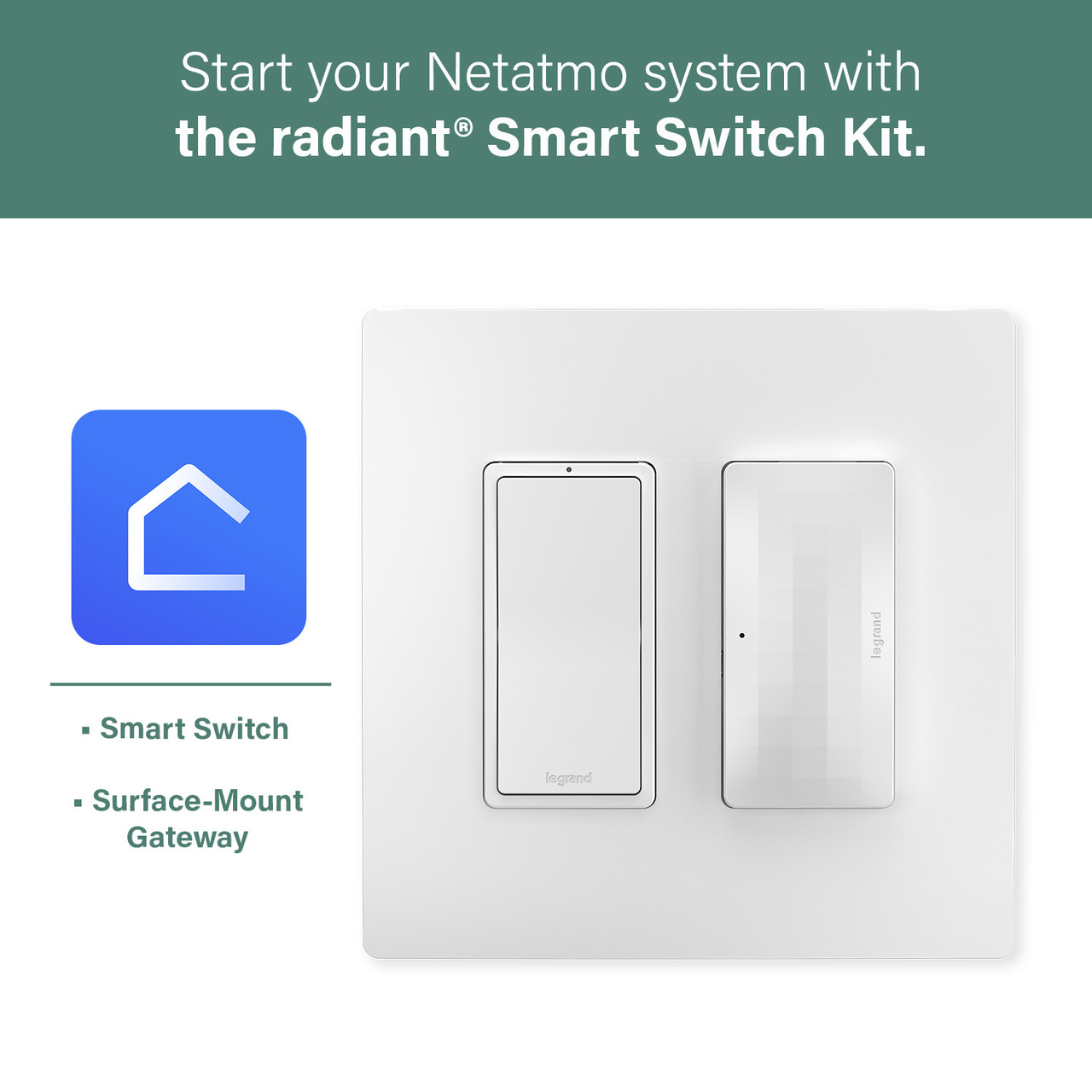 WNRKH10WH P&S RADIANT SMART SWITCH HUB KIT NETATMO, WH