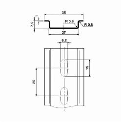 0801733 PHOENIX MOUNTING DIN RAIL PERFORATED 2M L 7.5MM H 70169109