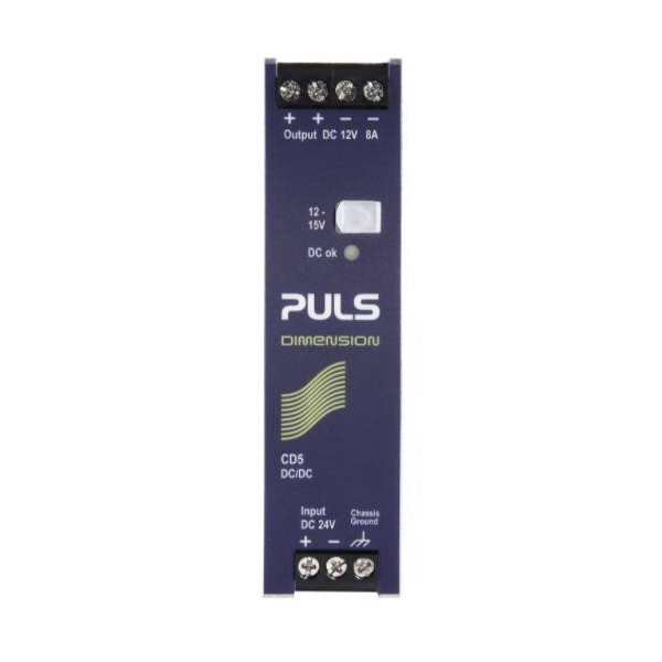 CD5.121 PULS POWER SUPPLY INPUT VOLTAGE: 18-32VDC; OUTPUT VOLTAGE: 12-15VDC; 8AMPS