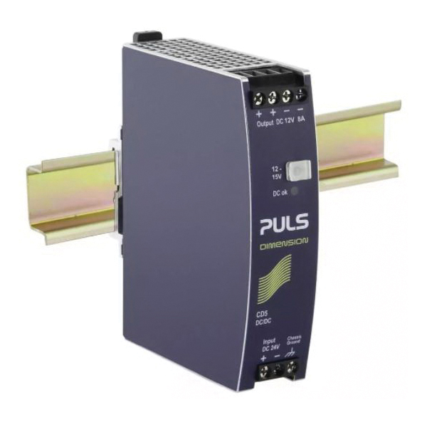 CD5.121 PULS POWER SUPPLY INPUT VOLTAGE: 18-32VDC; OUTPUT VOLTAGE: 12-15VDC; 8AMPS