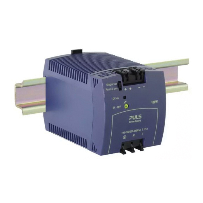 ML100.100 PULS MINILINE POWER SUPPLY INPUT 1PHASE 115/230V OUTPUT 24-28VDC 3.6-4.2AMP 100WATT W73XH75XD103MM SPRING CLAMP MINILINE