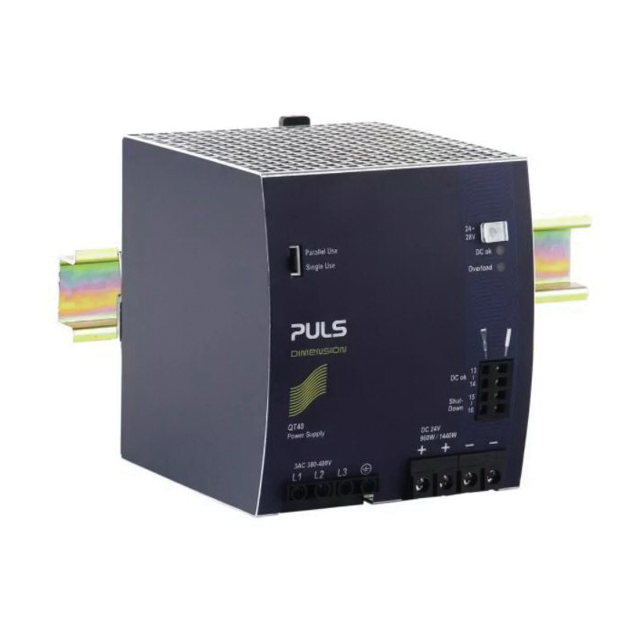 QT40.242 PULS POWER SUPPLY, 960W, 380-480VAC 3PH, 24-28VDC, 40-34.3A WITH EXTENDED LIFETIME
