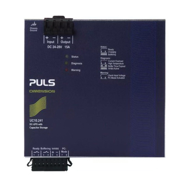 UC10.241 PULS BUFFER MODULE, EDLC SUPER CAPACITORS, 6KWS, 24-28VDC, 15A
