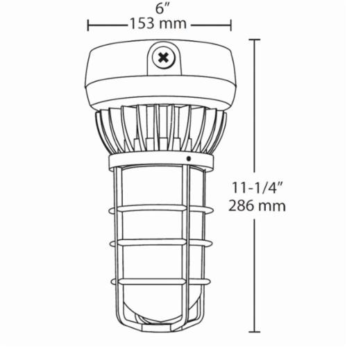 VXLED26NDG RAB VAPORPROOF LED 26W NEUTRAL GL FROSTED GLOBE DIECAST GD CEIL