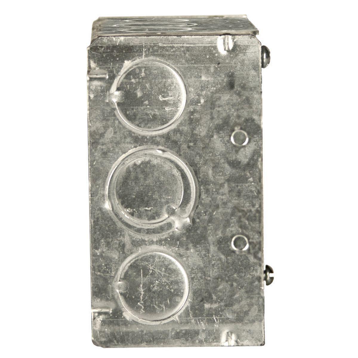 232 RACO 4IN SQ BOX WELDED 2-1/8 DP 1/2-3/4 TKO..