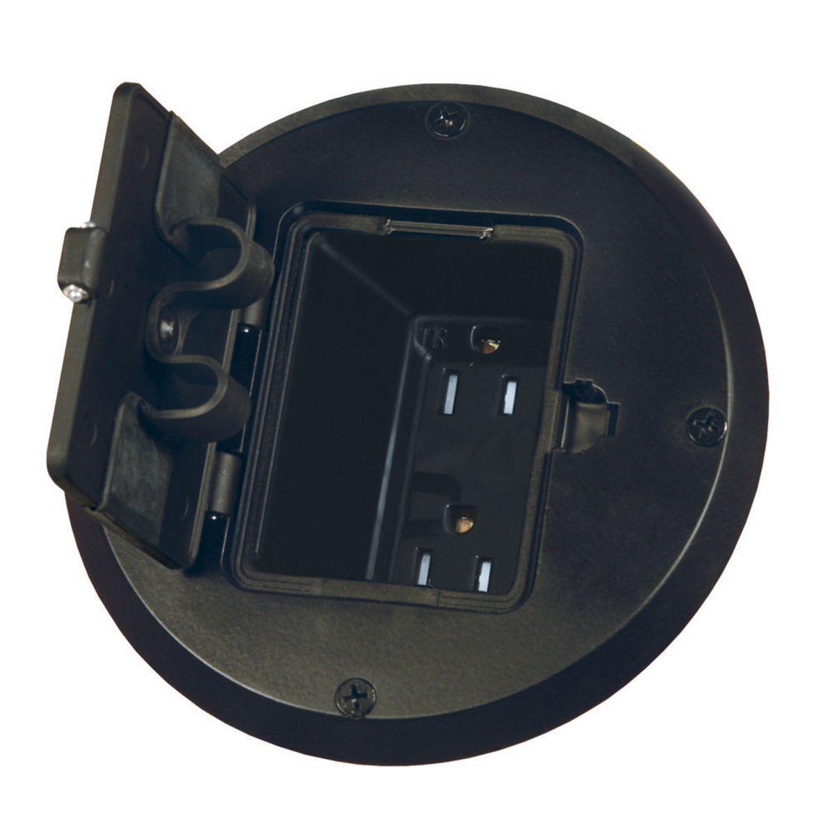 6239BK RACO FLR BX KIT WOOD RESI 15AMP BLACK 05016994712
