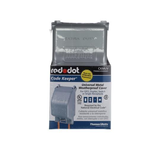 CKMUV RED 1G WET LOC CODE KEEPER VERT RECEPT COVER CAST AL 3-1/4IN
