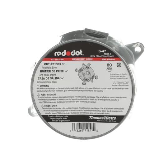 S-47 RED 4-IN RND WP BOX 5 1/2HUB..