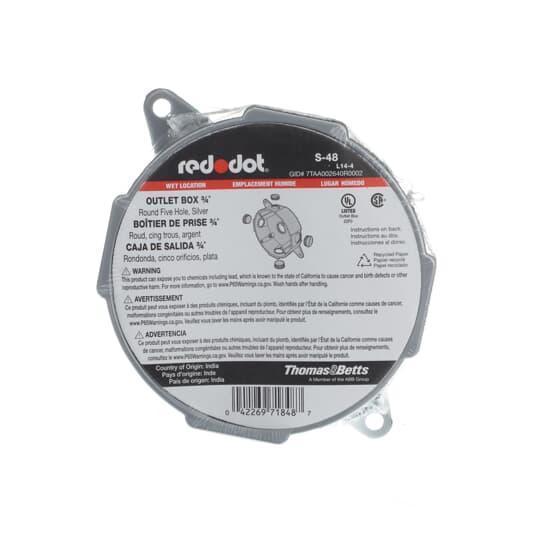 S-48 RED 4-IN RD WP BOX 5-3/4 HUBS..