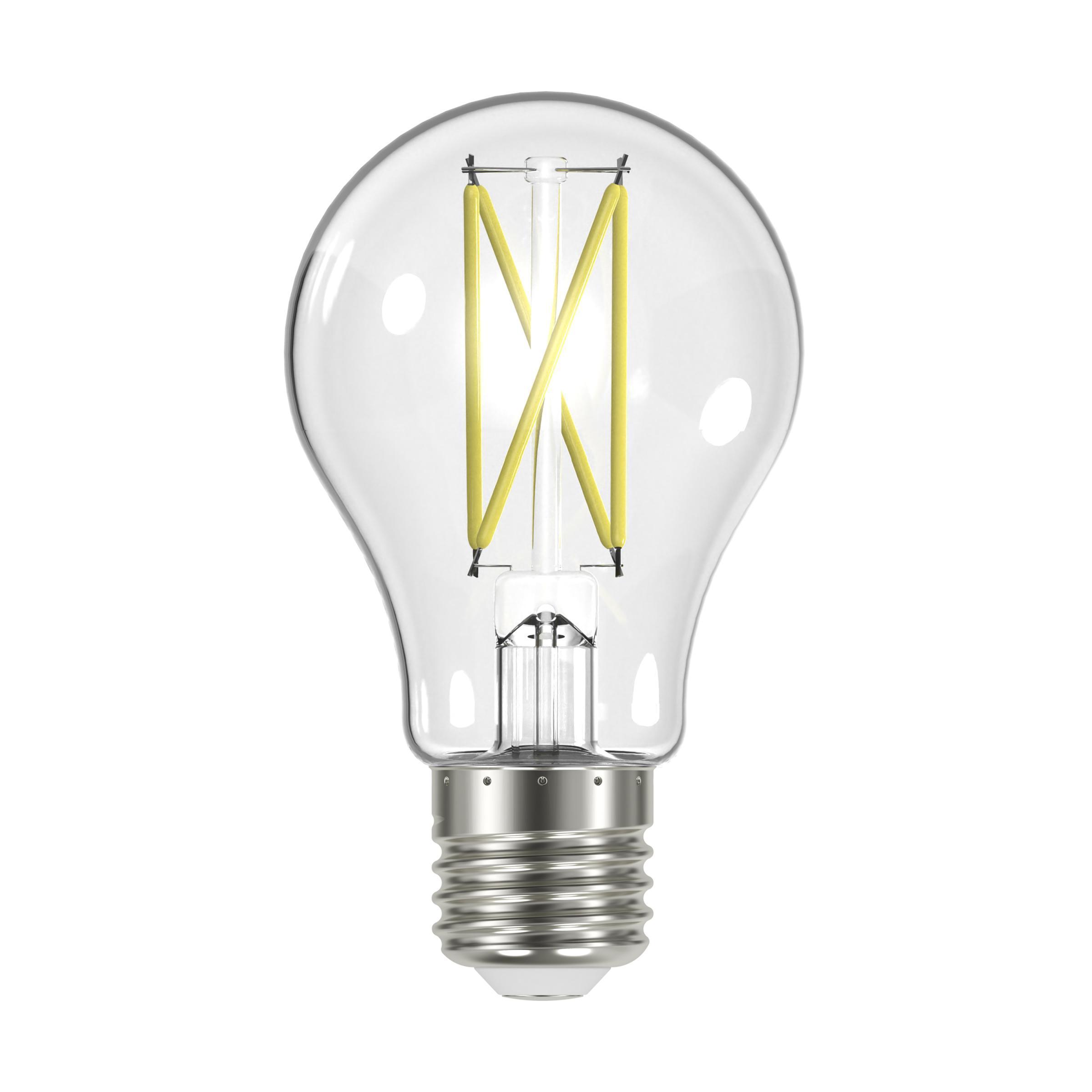 S12415 SATCO 8 WATT LED A19 CLEAR MEDIUM BASE 3000K 90 CRI 120 VOLT