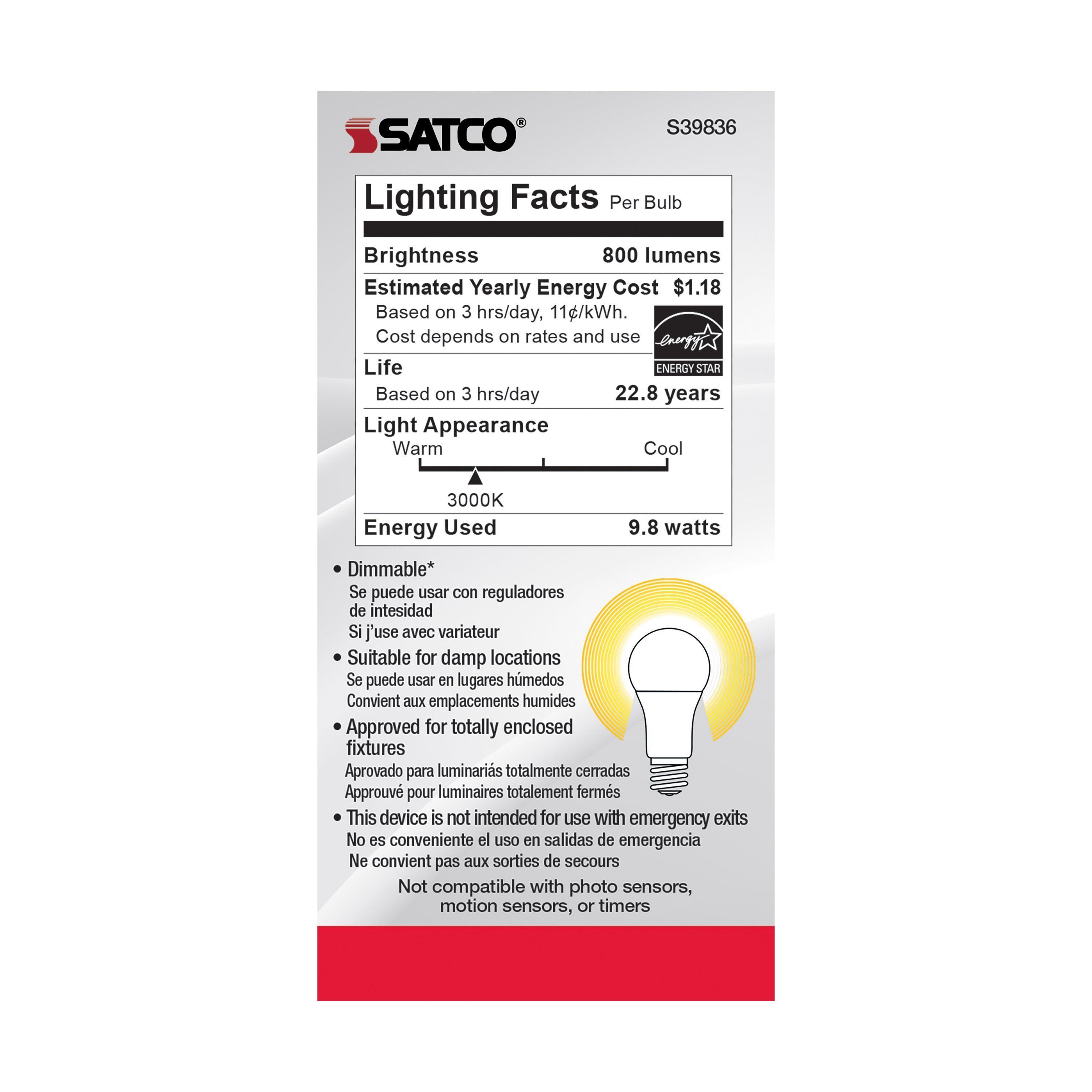 S39836 SATCO 9.8W LED LAMP