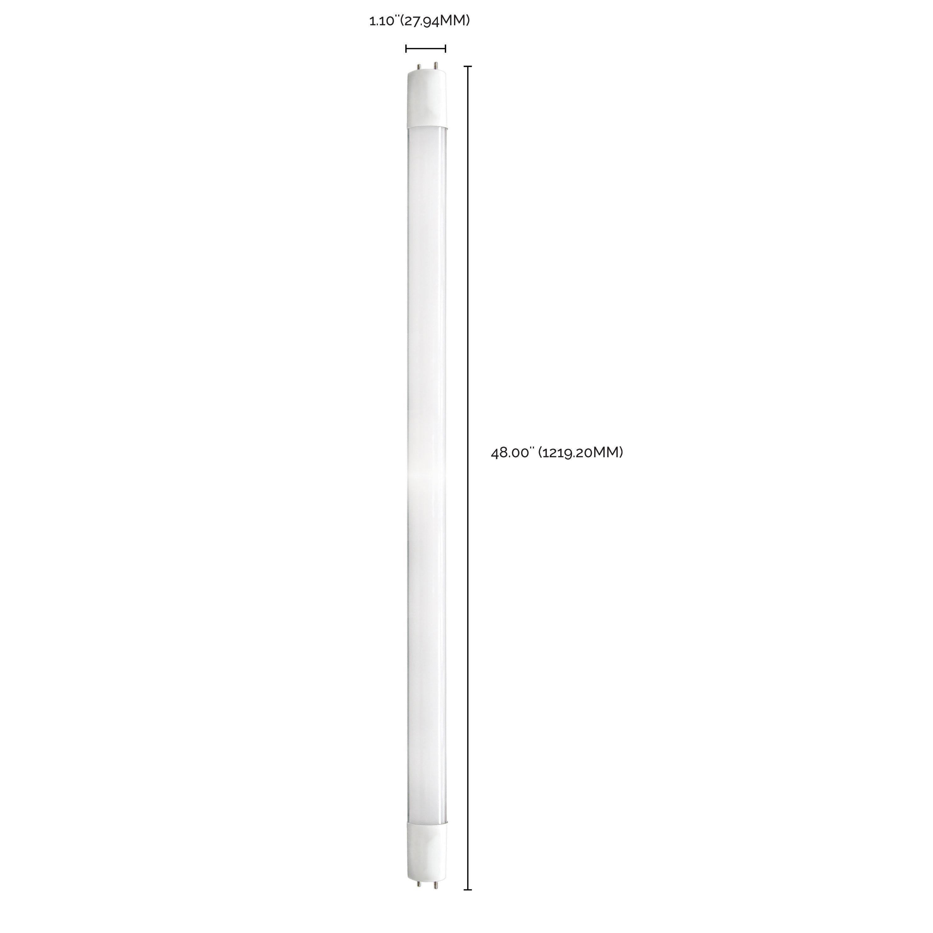 S39906 SATCO 17 WATT T8 LED 4FT 4000K MEDIUM BI PIN BASE 50000 AVERAGE RATED HOURS 2200 LUMENS TYPE B BALLAST BYPASS SINGLE OR DOUBLE ENDED WIRING