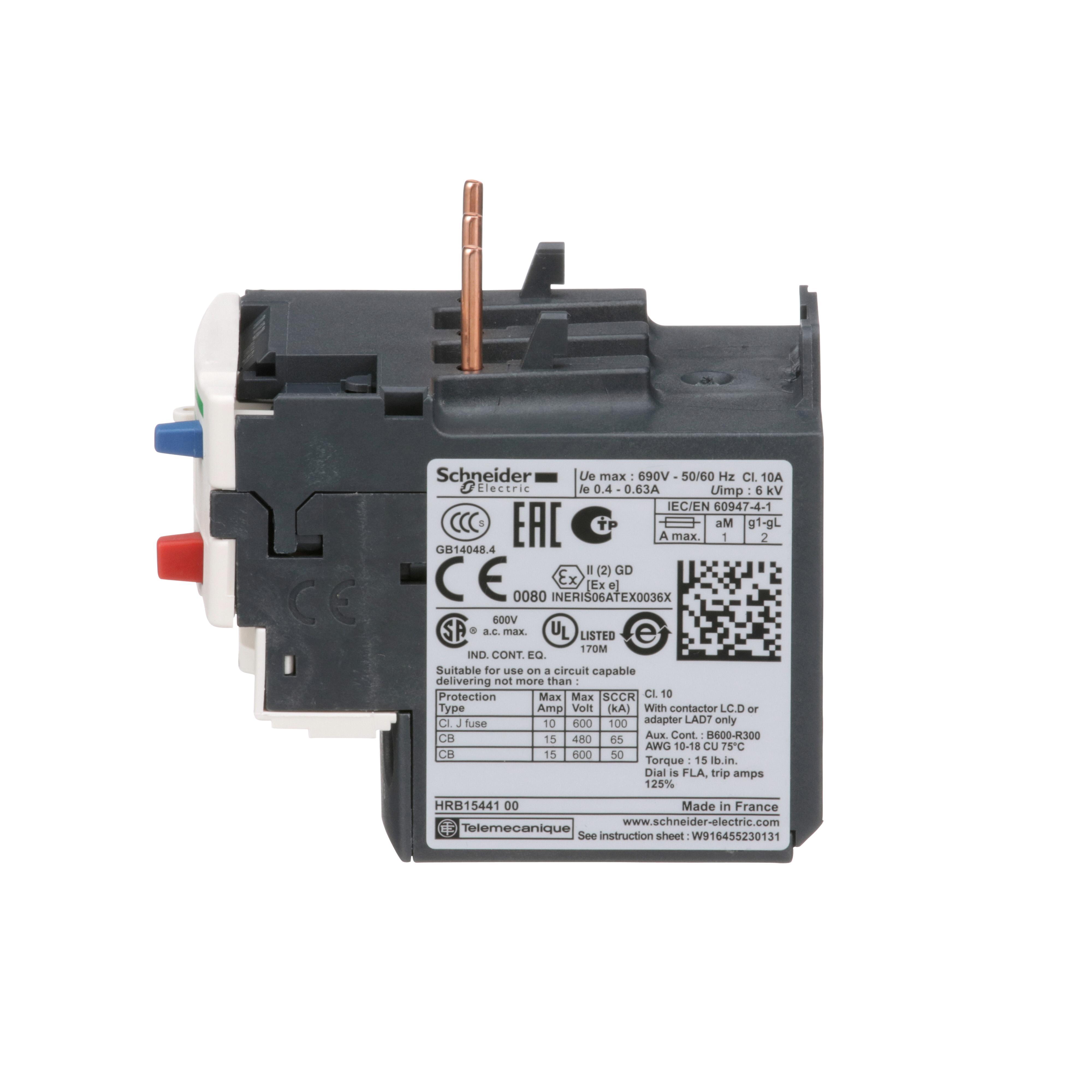 LRD04 SQD BIMETALLIC O/LOAD RELAY