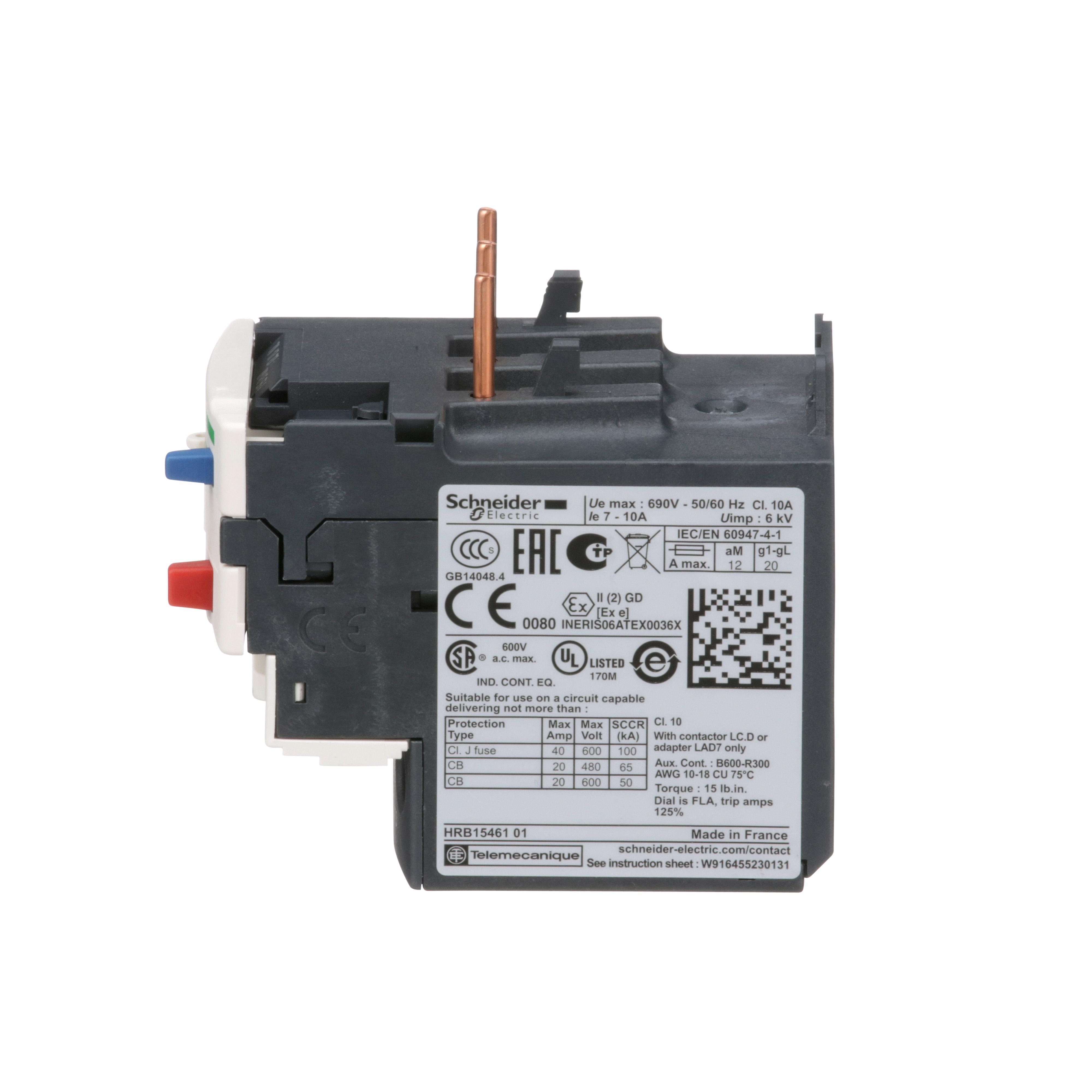 LRD14 SQD BIMETALLIC OVERLOAD RELAY