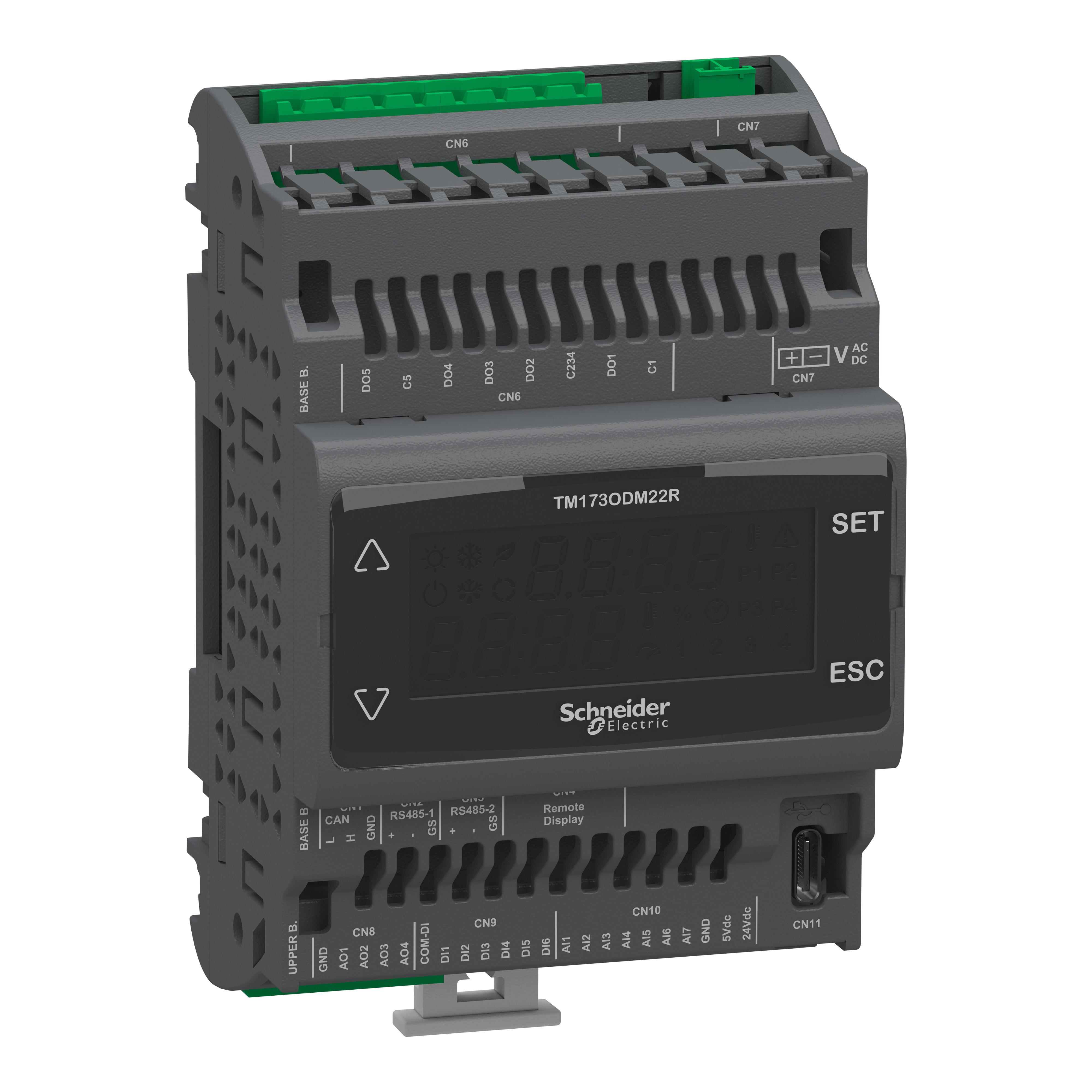 TM173ODM22R SQD CONTROLLER, MODICON M171/M172/M173, OPTIMIZED DISPLAY, 22 IO, 2 RS485