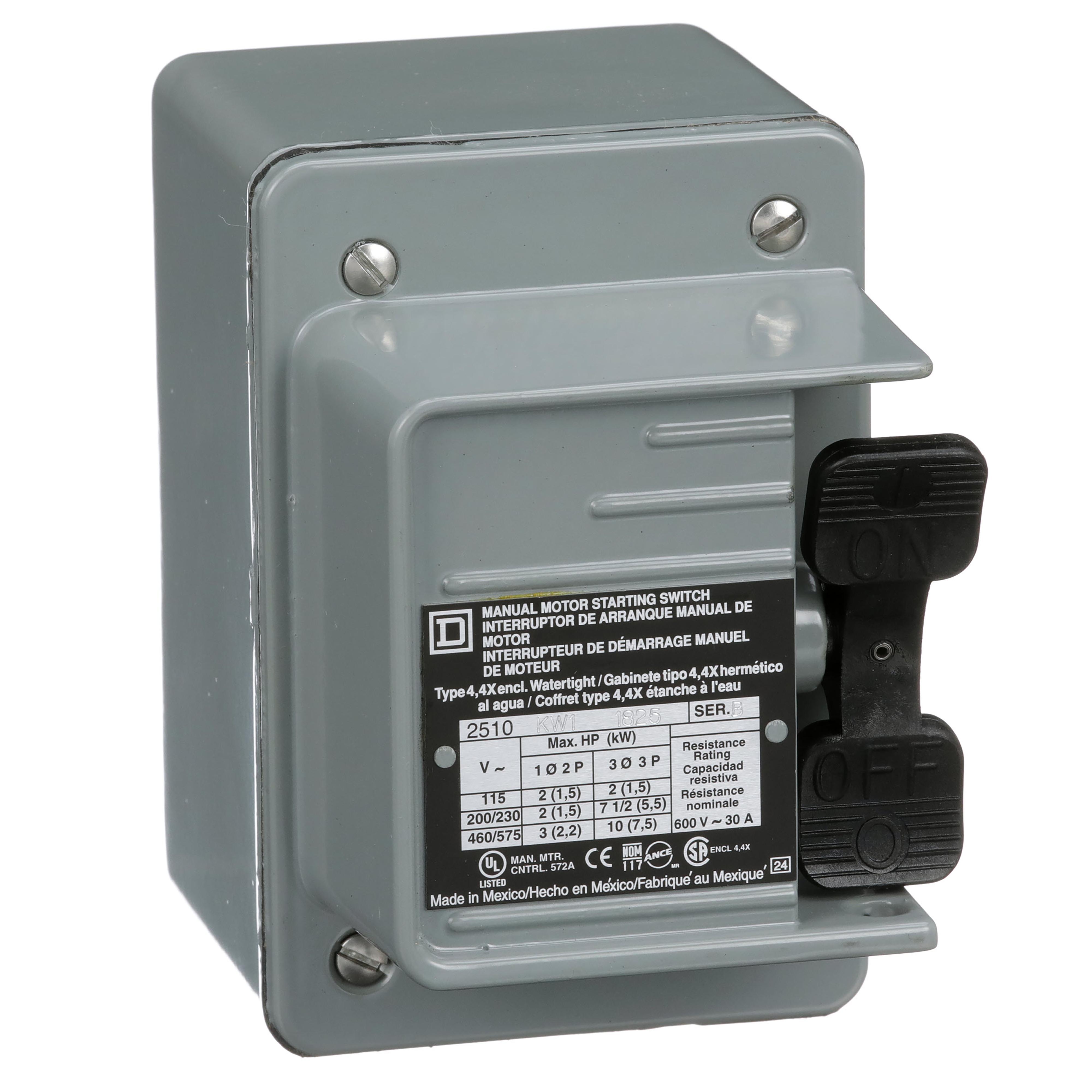 2510KW1 SQD MANUAL SWITCH 600VAC