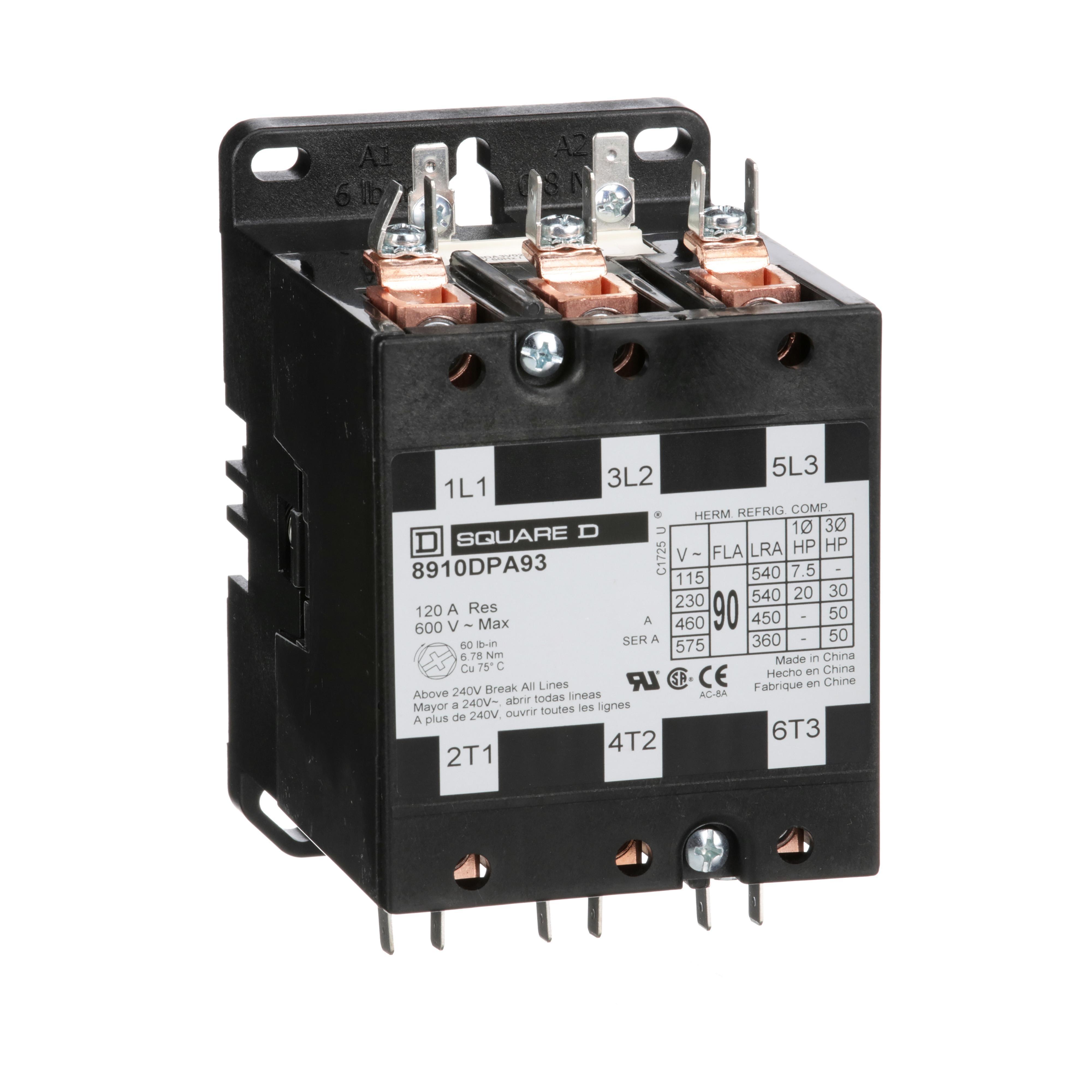 8910DPA93V06 SQD CONTACTOR 600VAC