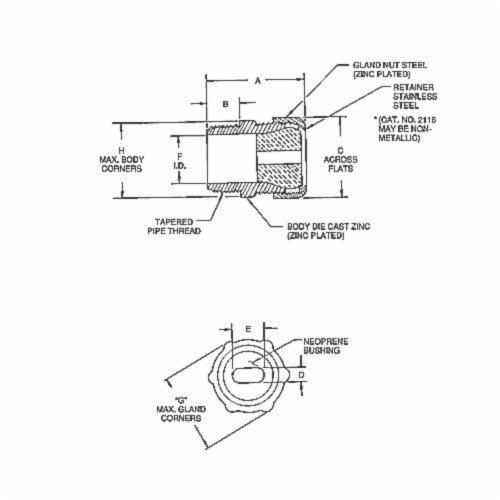 2239 T&B 3/4IN SERV ENTR CONN .2405X.685 ZNC