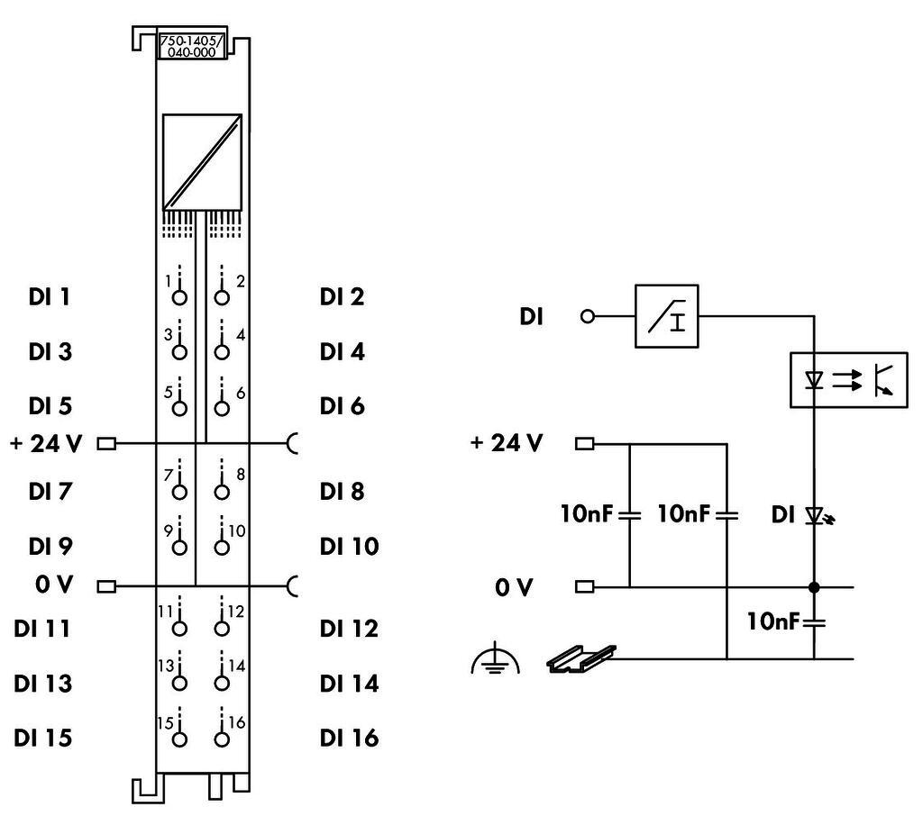 750-1405/040-000 WAGO 51259079 16DI24 VDC 3MS XTR