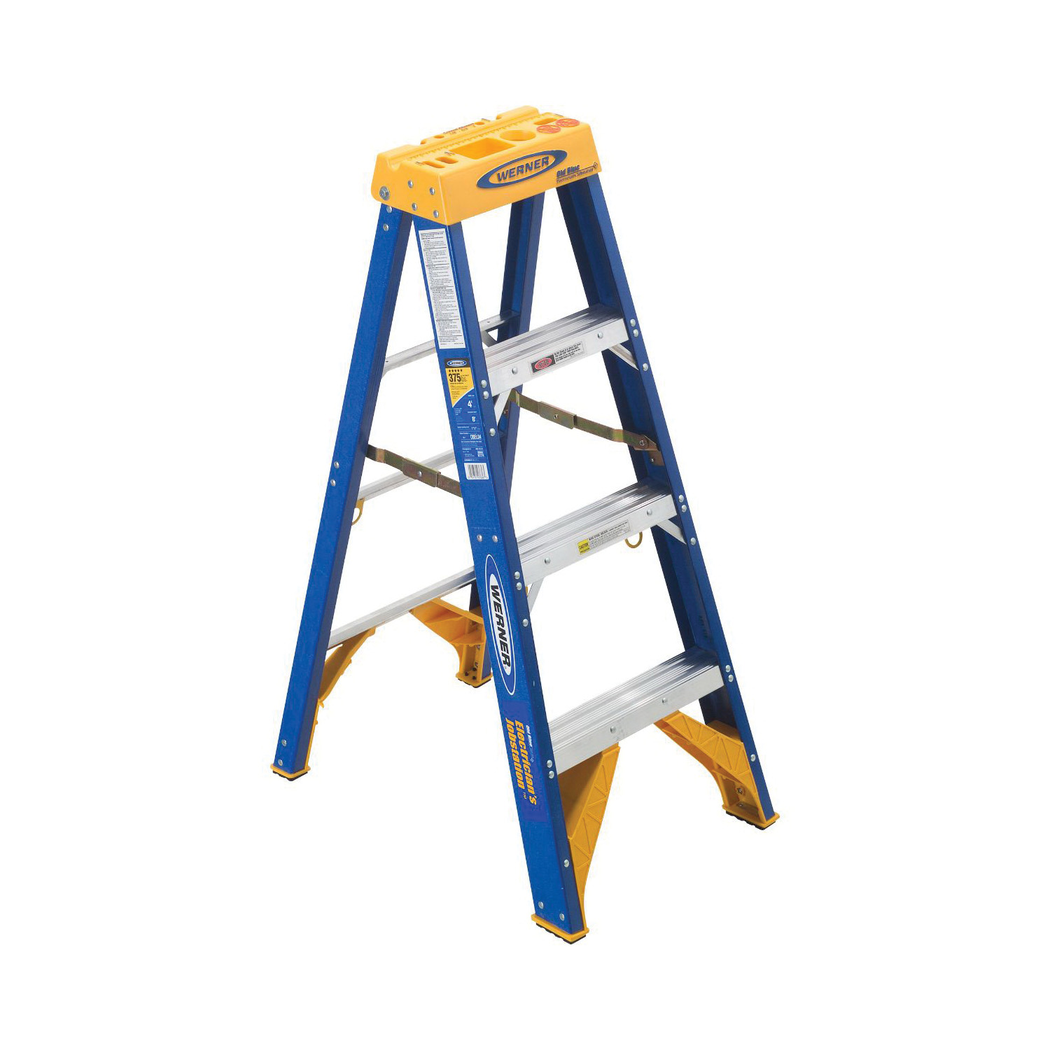 OBEL04 WERNER FIBERGLASS ELECTRICIAN JOBSTATION STEPLADDERS