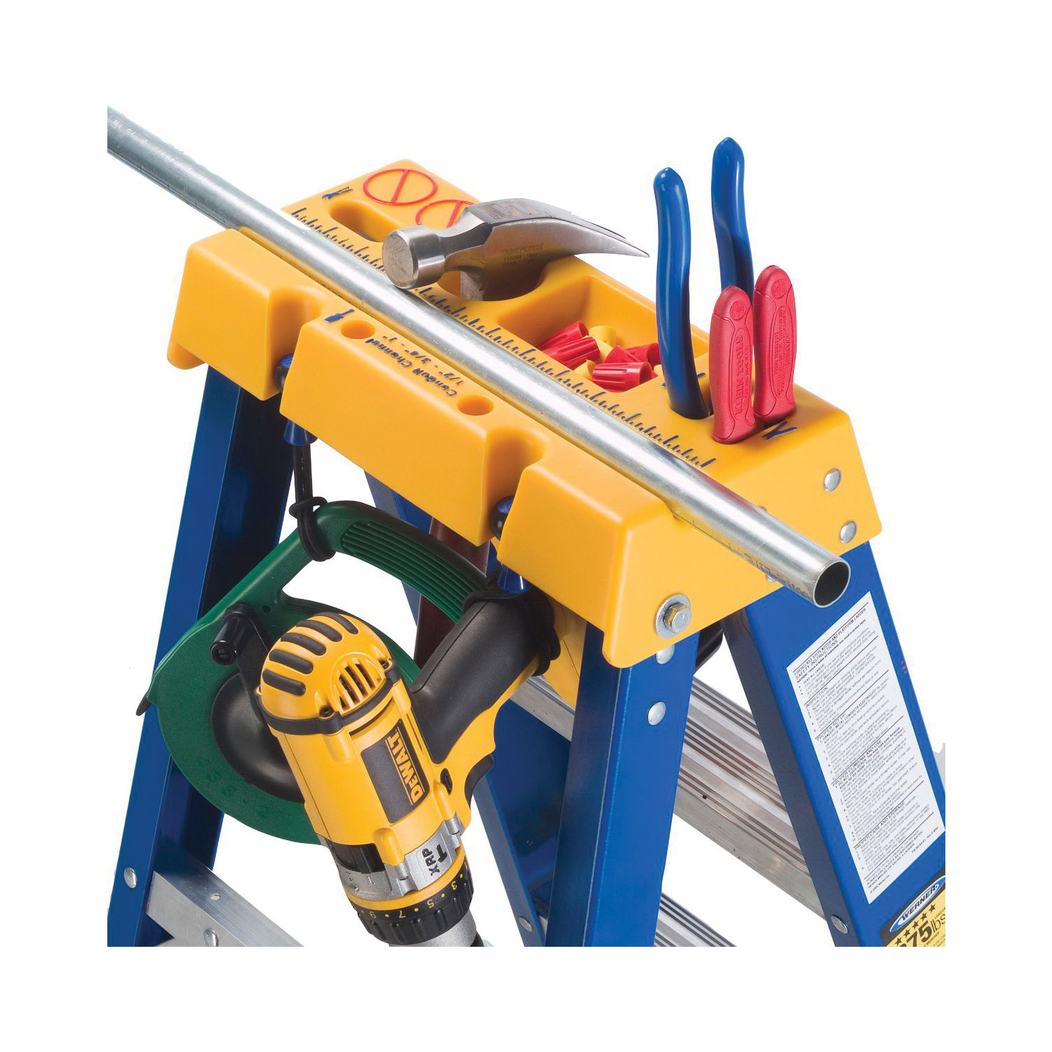 OBEL04 WERNER FIBERGLASS ELECTRICIAN JOBSTATION STEPLADDERS