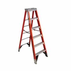 7406 WERNER FIBERGLASS PLATFORM TWIN STEPLADDERS 05175101133