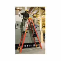 T6206 WERNER FIBERGLASS PLATFORM TWIN STEPLADDERS