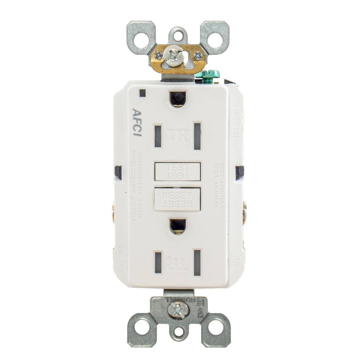 AFR15TRW HUBBELL 15A ARC FAULT TR RECEPTACLE WHITE..